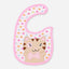 Pink Polka Dot Cat Baby Feeding Bib