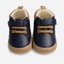 Soft Sole Velcro Baby Shoes – Navy & Tan