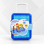 64-Piece Building Blocks Travel Suitcase – Portable Creative Construction Set (Blue)