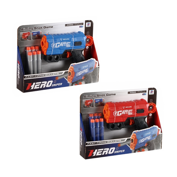 Zero Sniper Soft Bullet Blaster Gun – 6 Dart Shooting Game Set