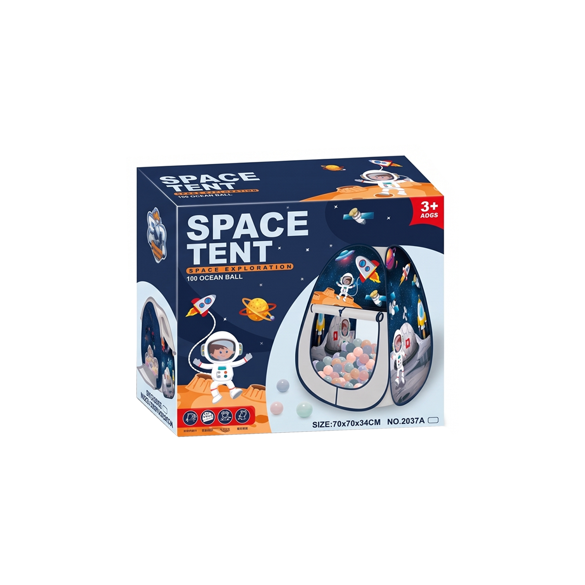 Kids Space Exploration Play Tent with Ball Pit