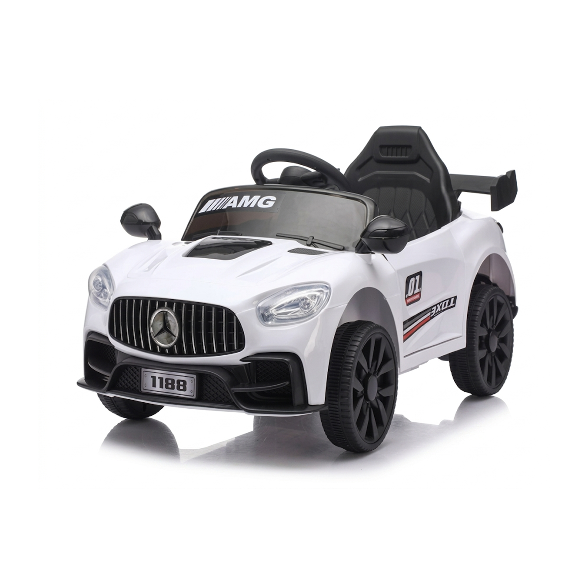 Luxury AMG Style Kids Ride-On Electric Car (White) Secondary image