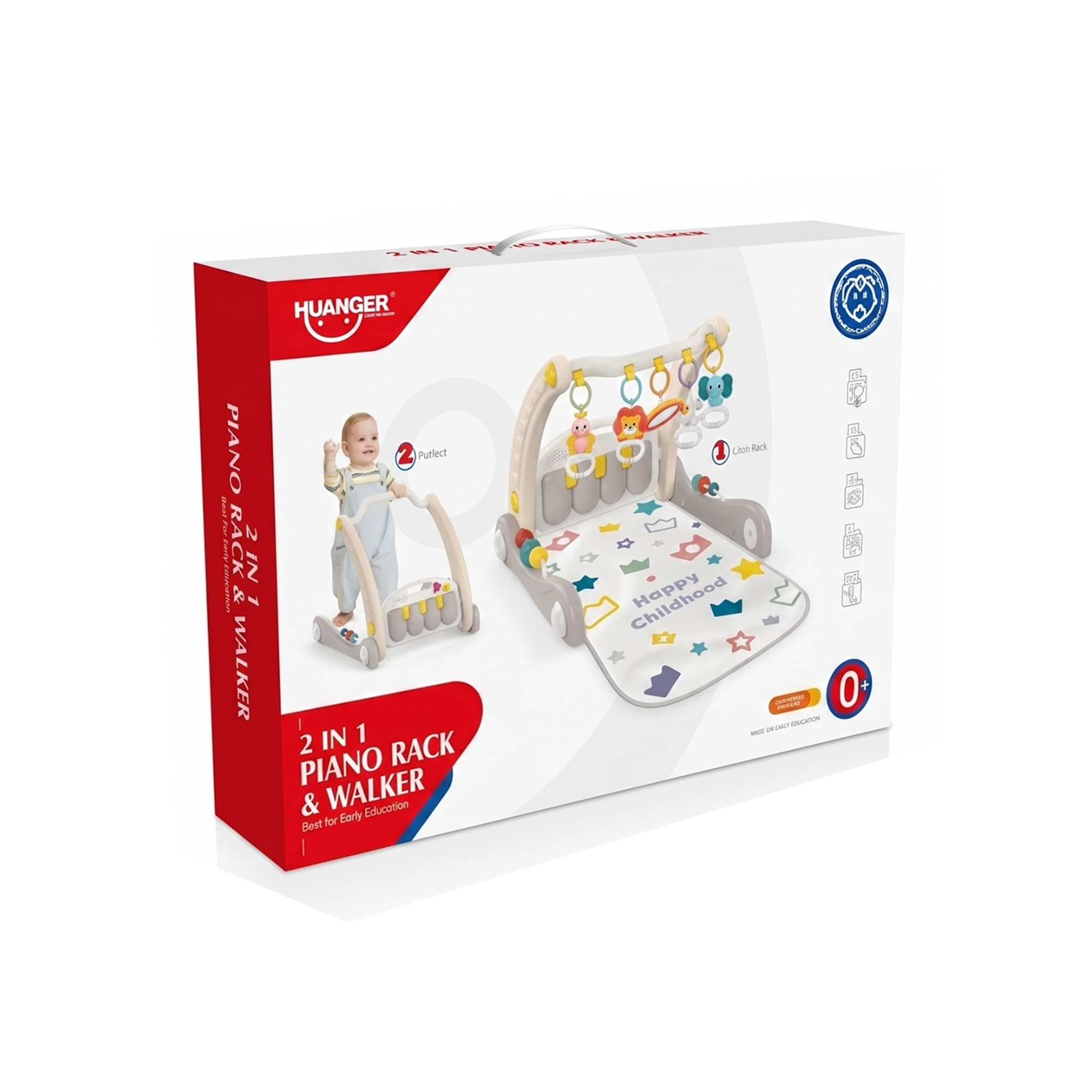 2-in-1 Baby Piano Rack & Walker Activity Gym
