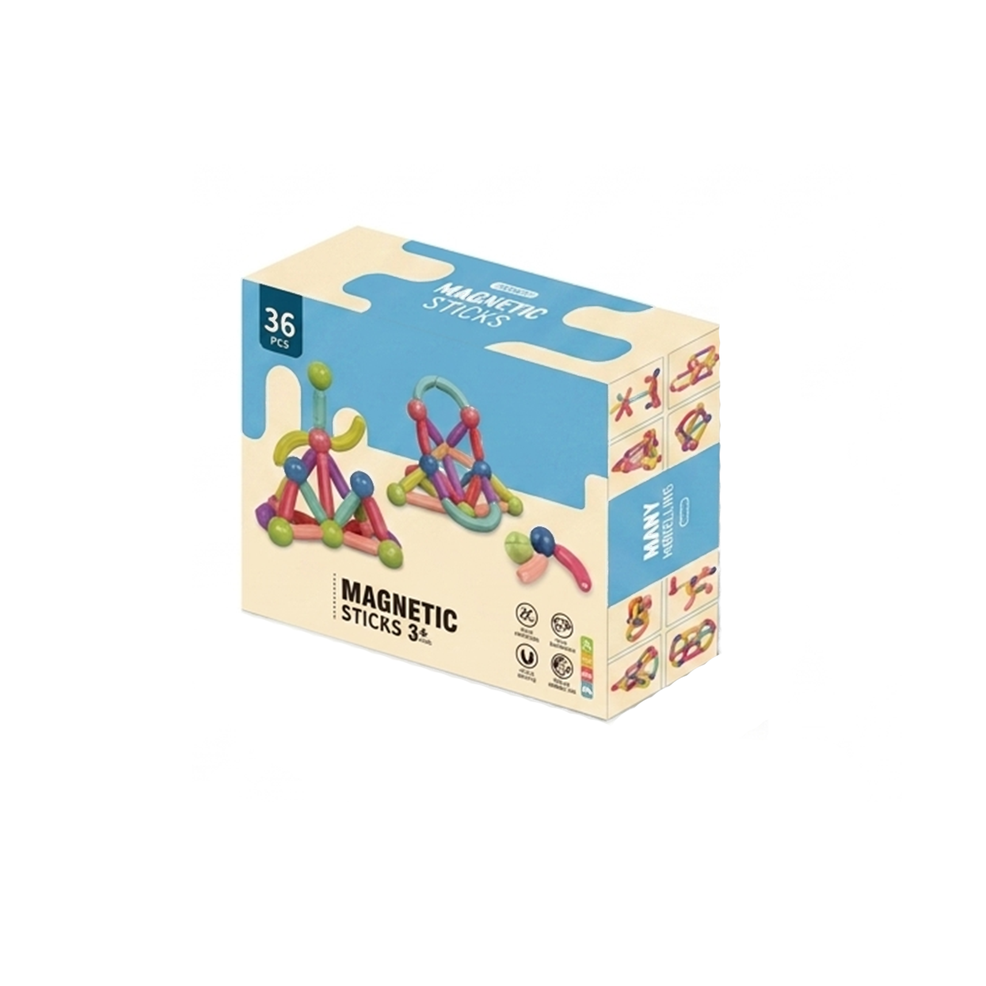 36-Piece Magnetic Sticks STEM Building Set