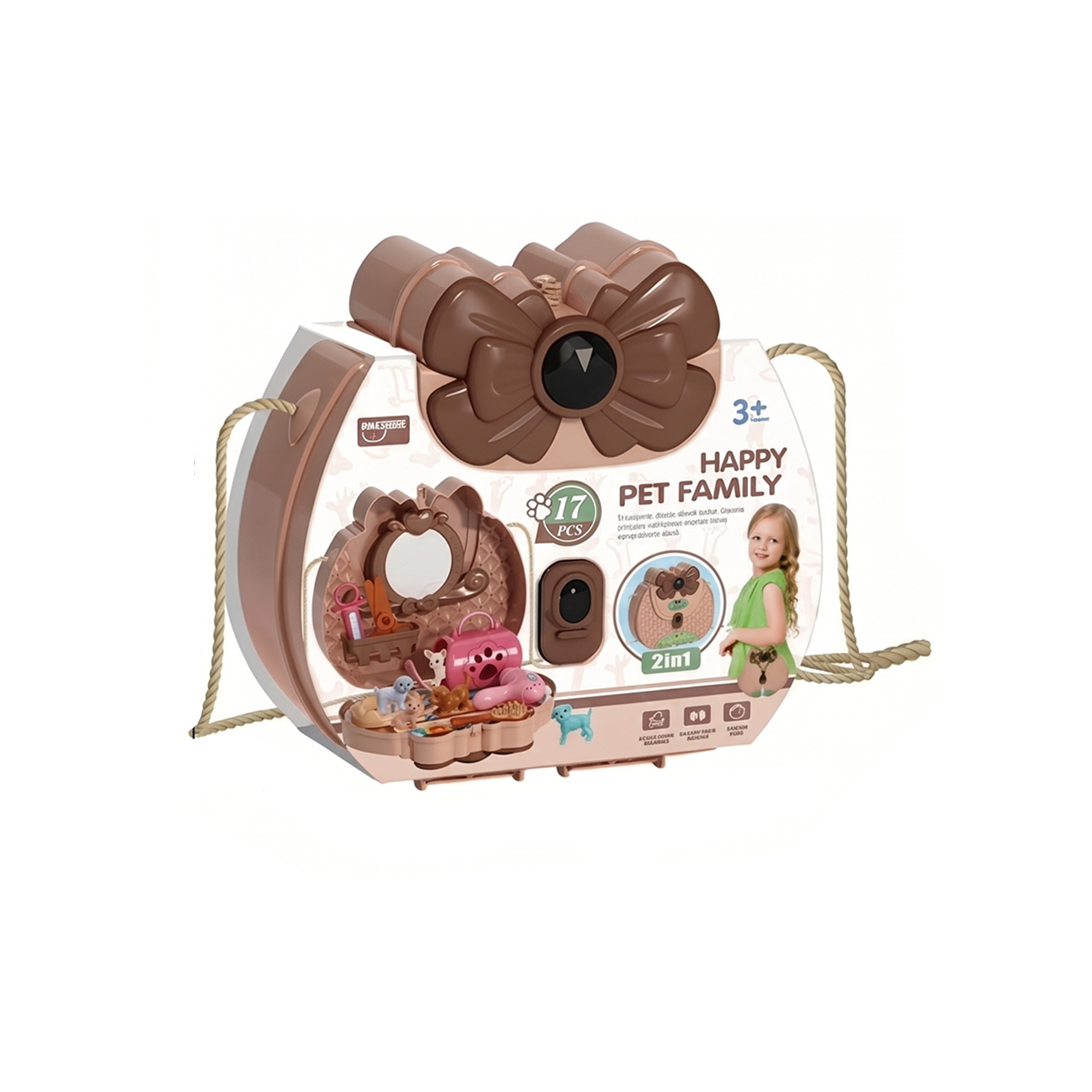Girl Beautiful Makeup Vanity Play Set – 2 in 1 (Brown)