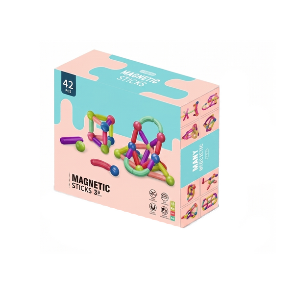 42-Piece Magnetic Sticks Building Construction Set