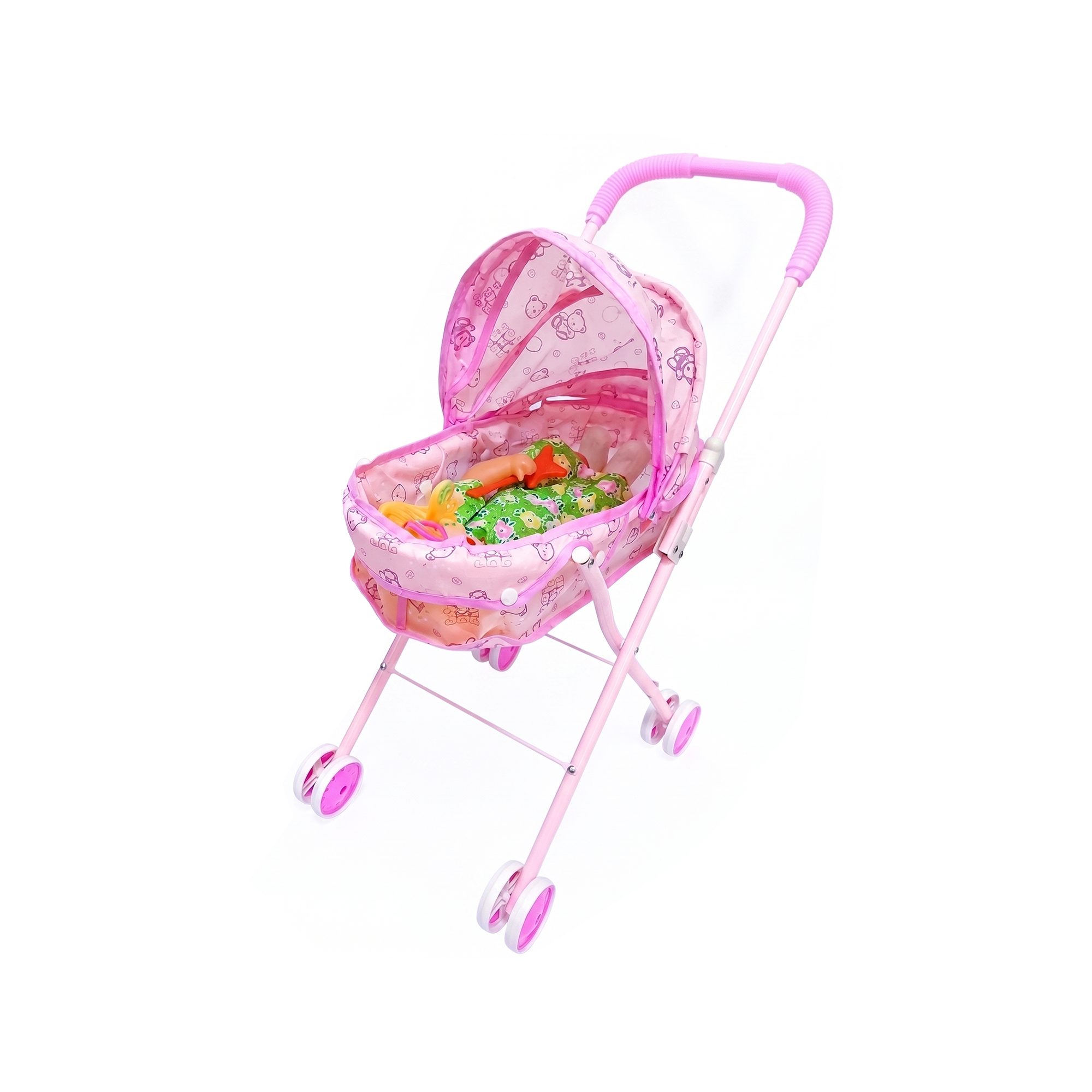 Kids Doll Stroller & Baby Doll Play Set