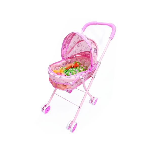 Kids Doll Stroller & Baby Doll Play Set