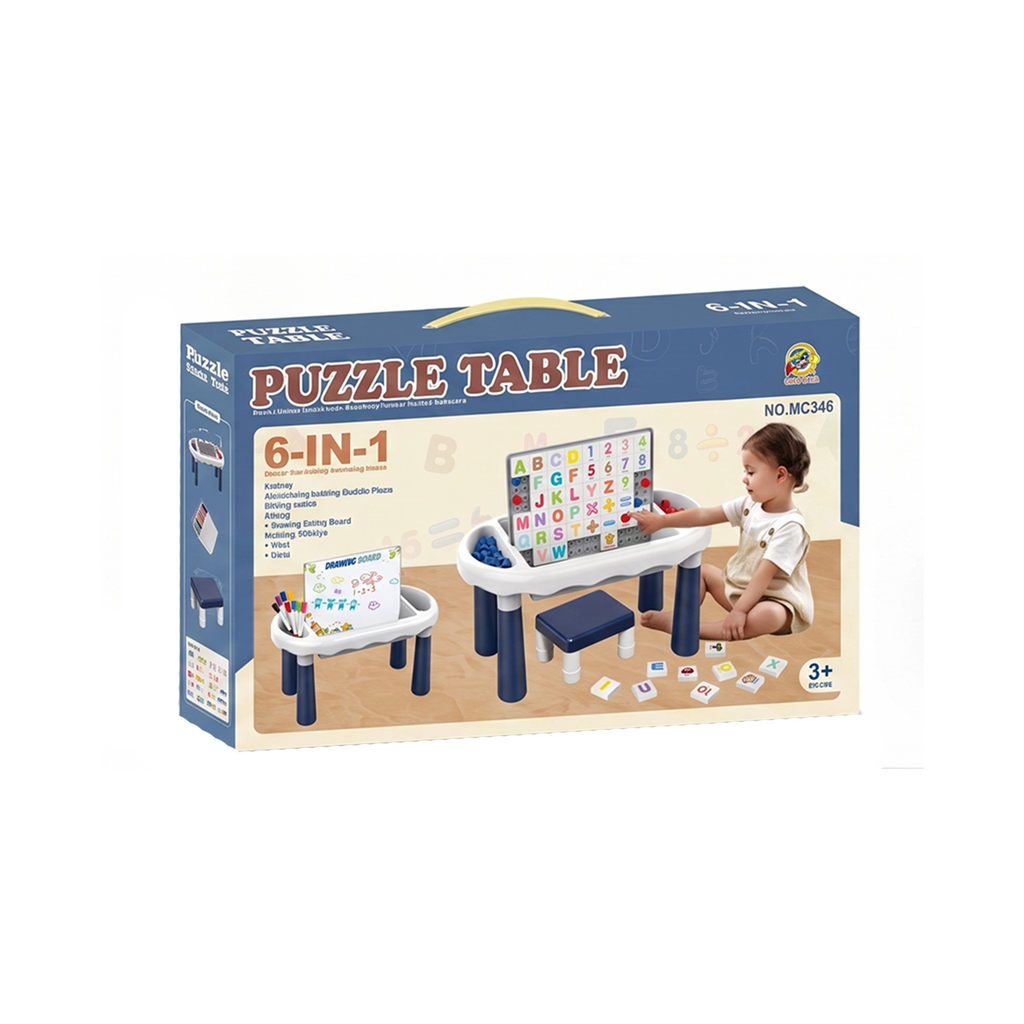 6-in-1 Kids Puzzle Activity Learning Table