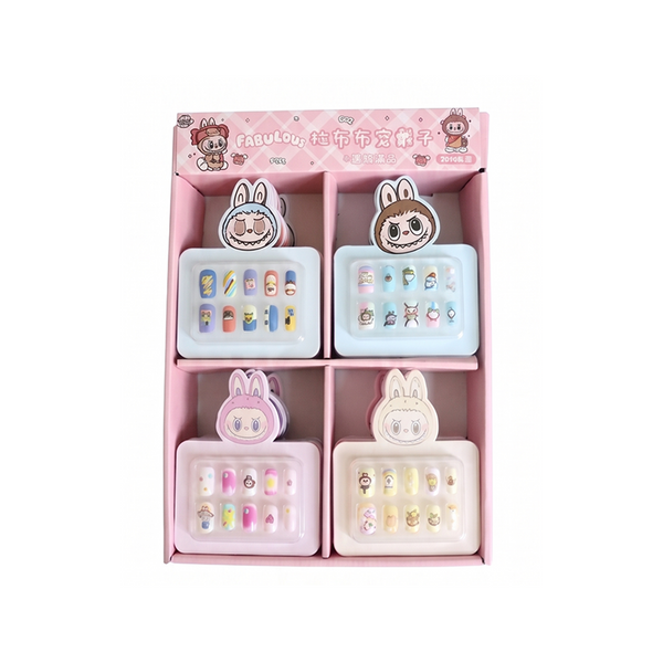 Cute Bunny Kids Press-On Nail Art Set