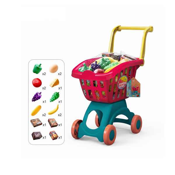 Kids Supermarket Shopping Cart Toy Set