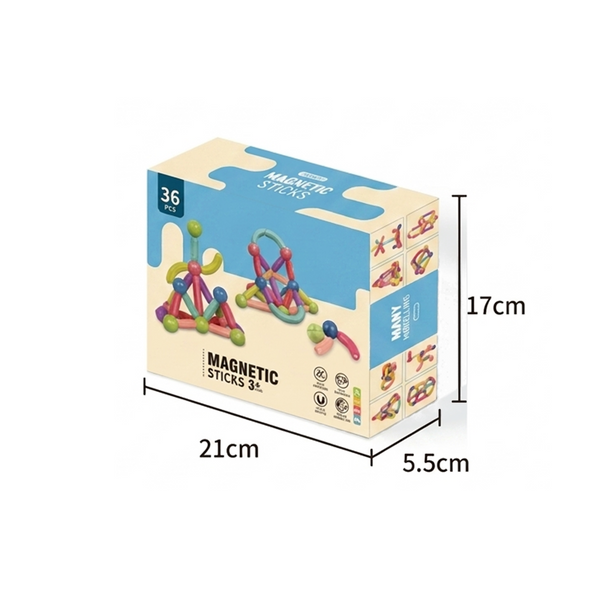 36-Piece Magnetic Sticks STEM Building Set