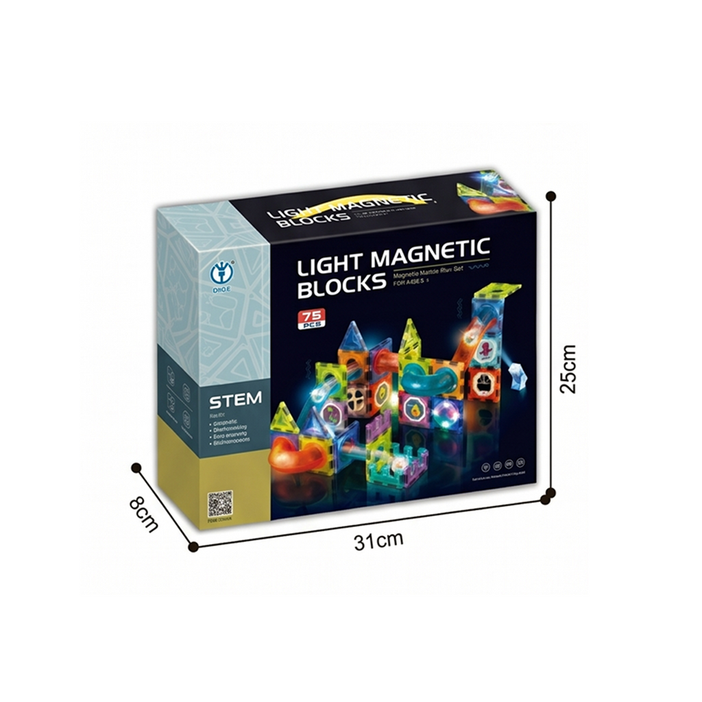 75-Piece Light Magnetic Blocks STEM Construction Set