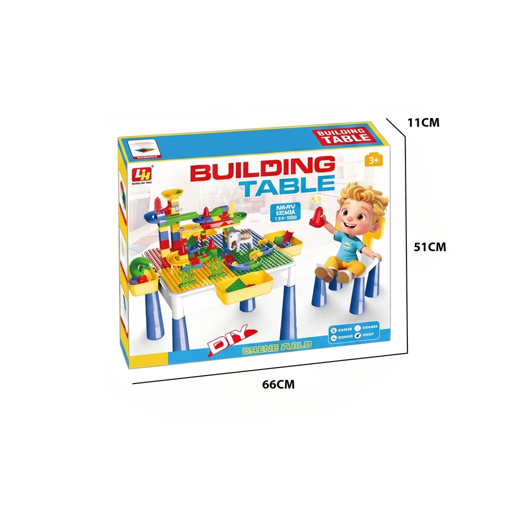 138-Piece Kids Building Block Activity Table Set