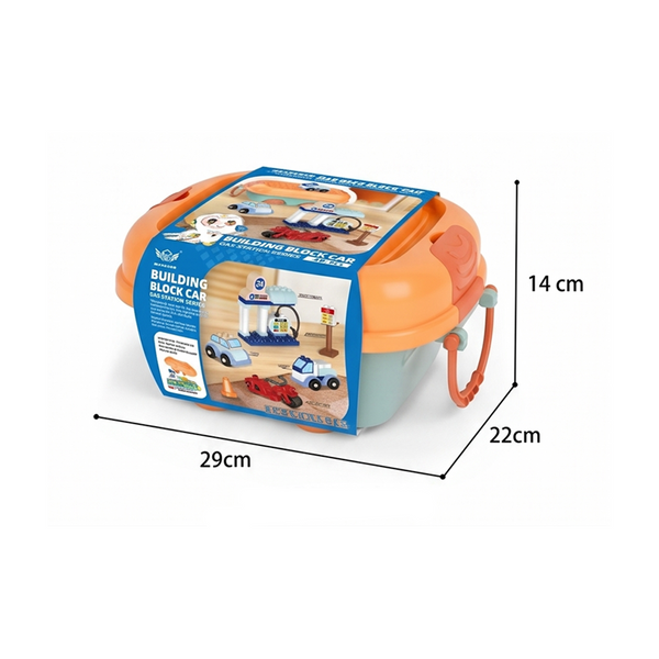 Building Block Car Gas Station Play Set – 49 Pieces