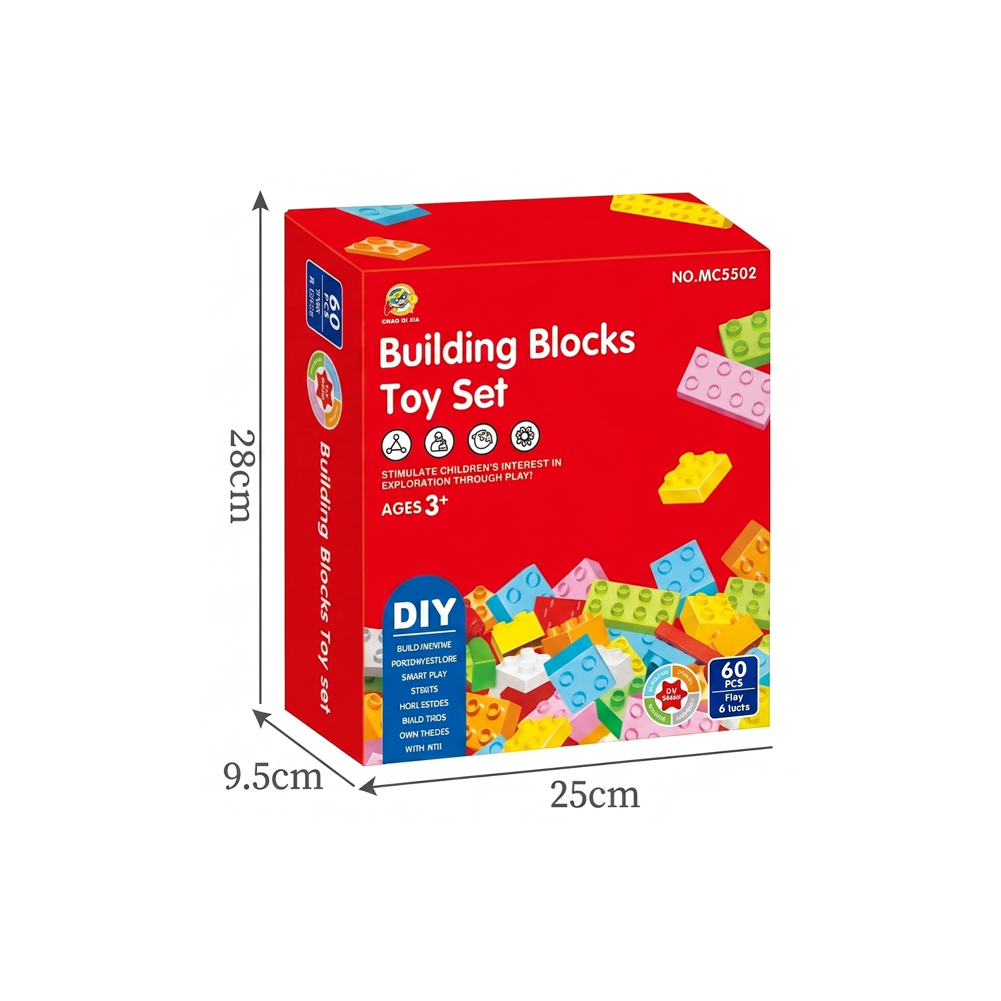 60-Piece DIY Building Blocks Toy Set