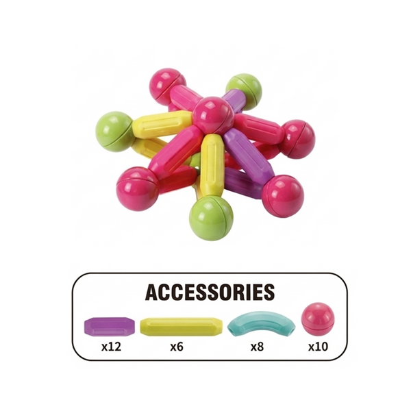 36-Piece Magnetic Sticks STEM Building Set