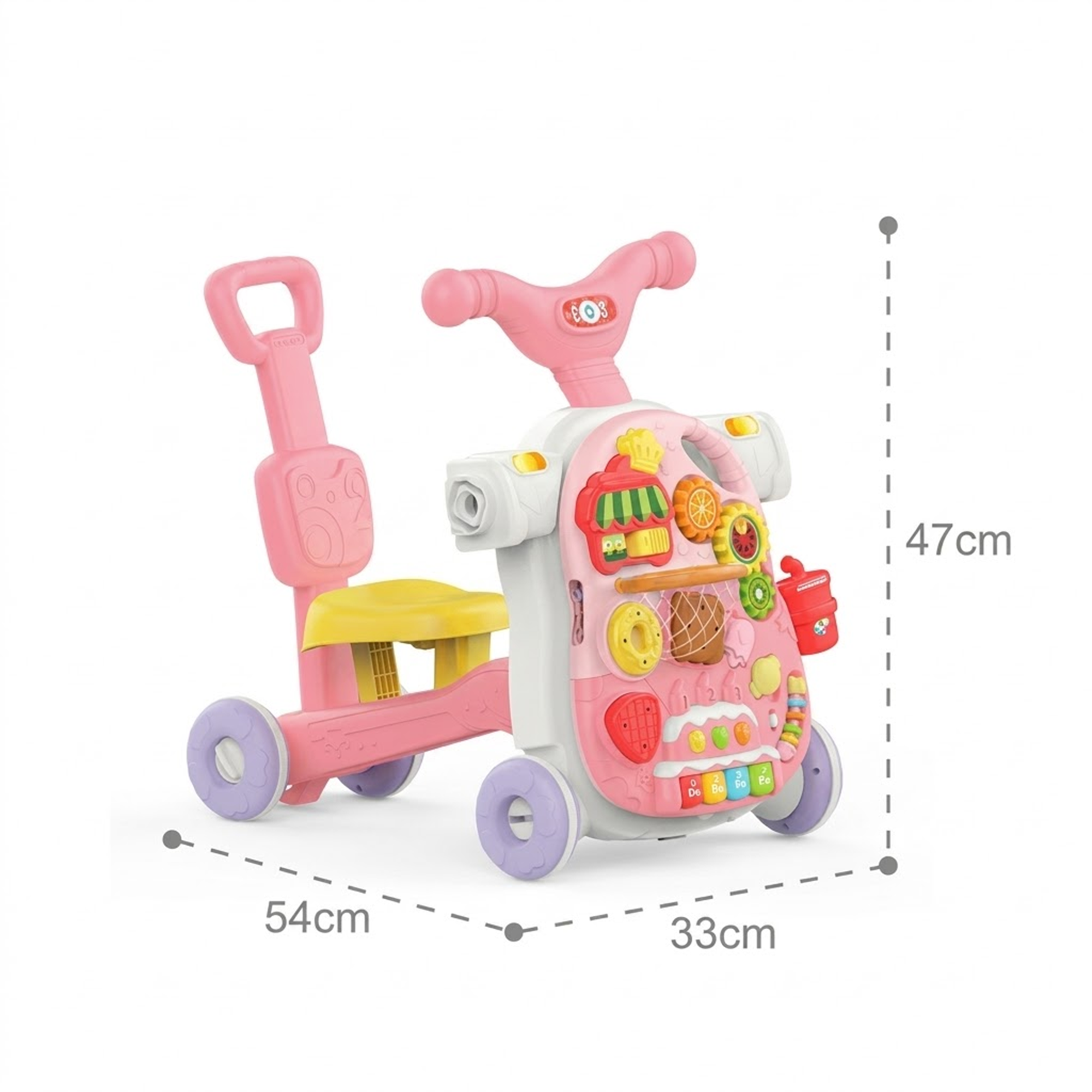 Multifunction Baby Walker & Activity Play Center (Pink)