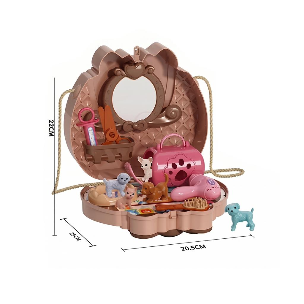 Girl Beautiful Makeup Vanity Play Set – 2 in 1 (Brown)