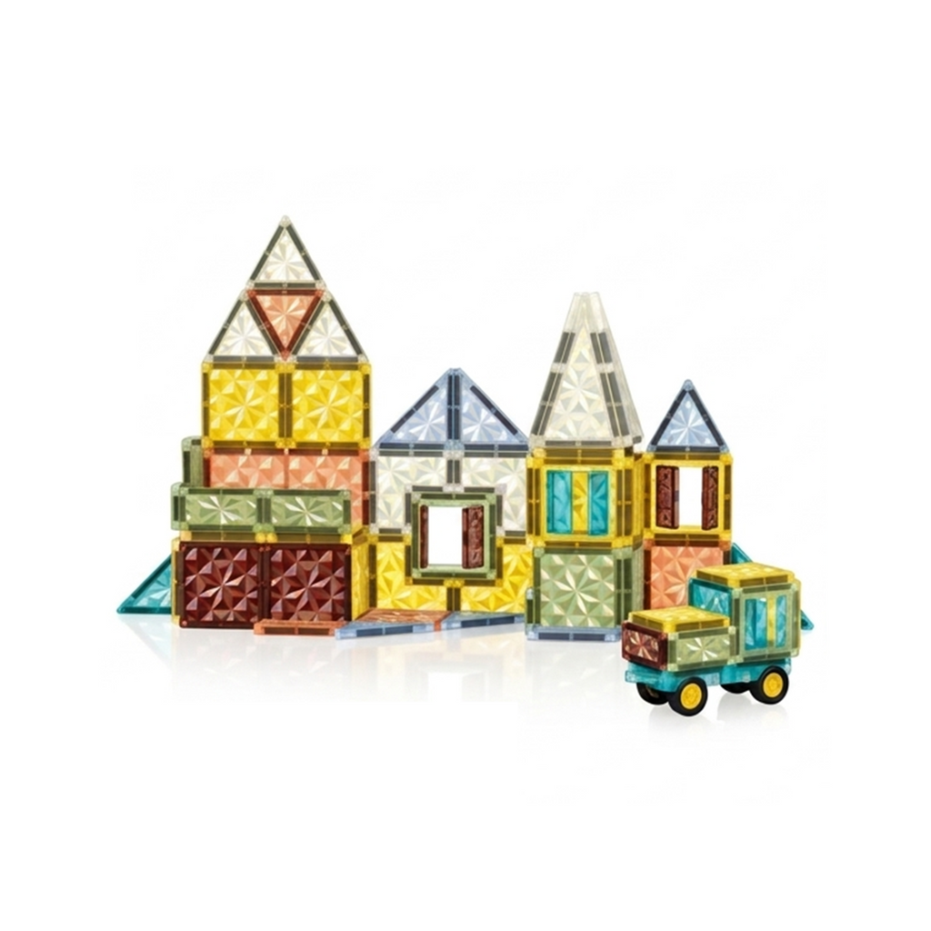 90-Piece Magnetic Building Tiles STEM Construction Set