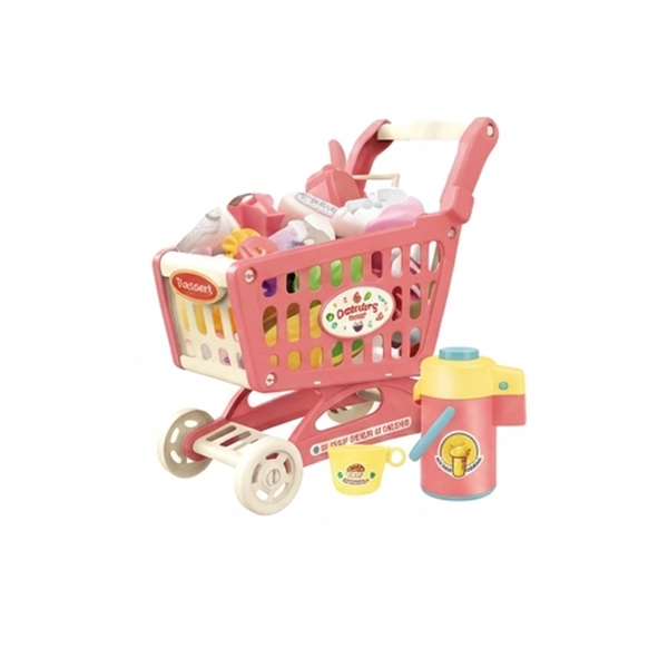 Dessert Shop Shopping Cart Pretend Play Set – 32 Pieces