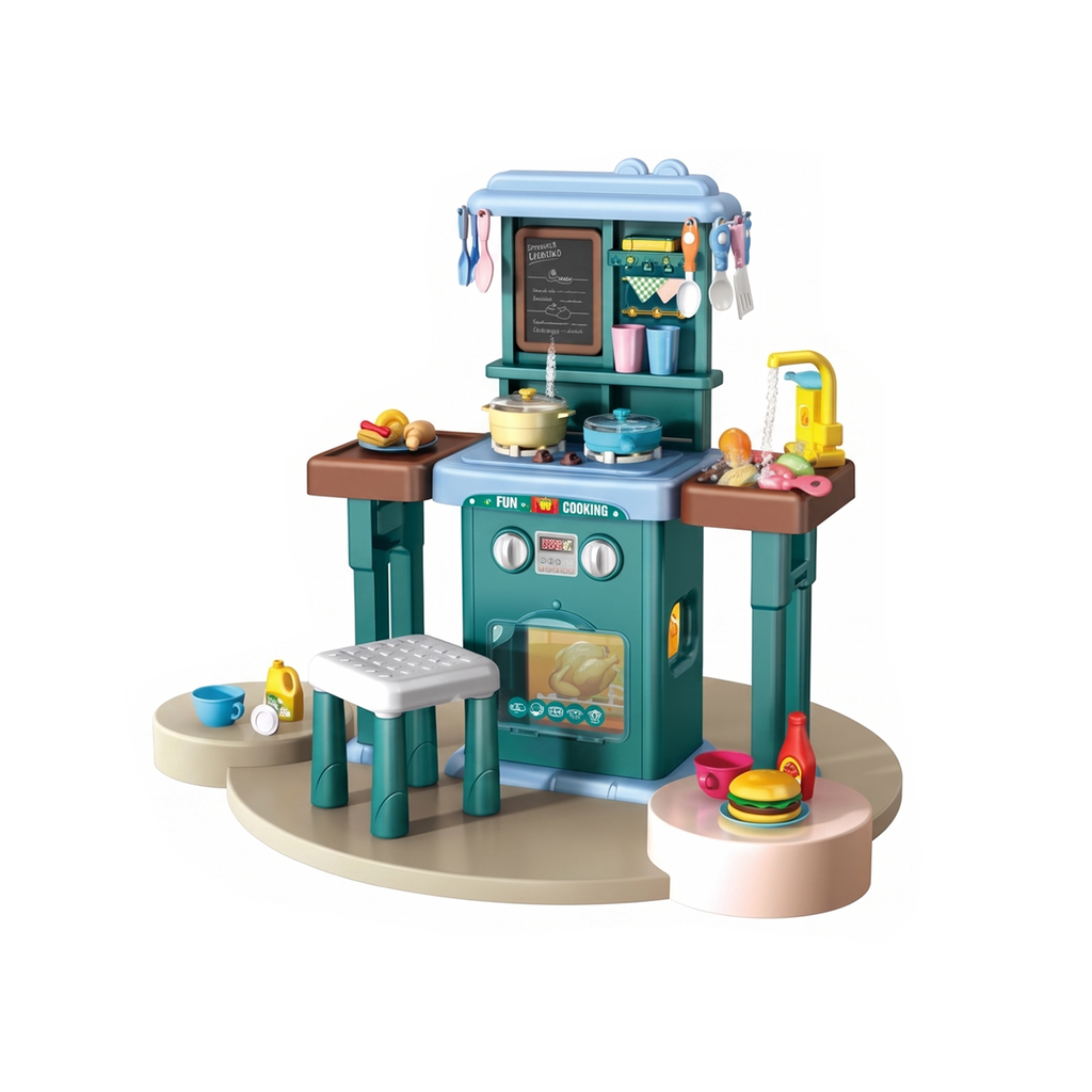 Spraying Kitchen Cooking Pretend Play Set – 63 Pieces