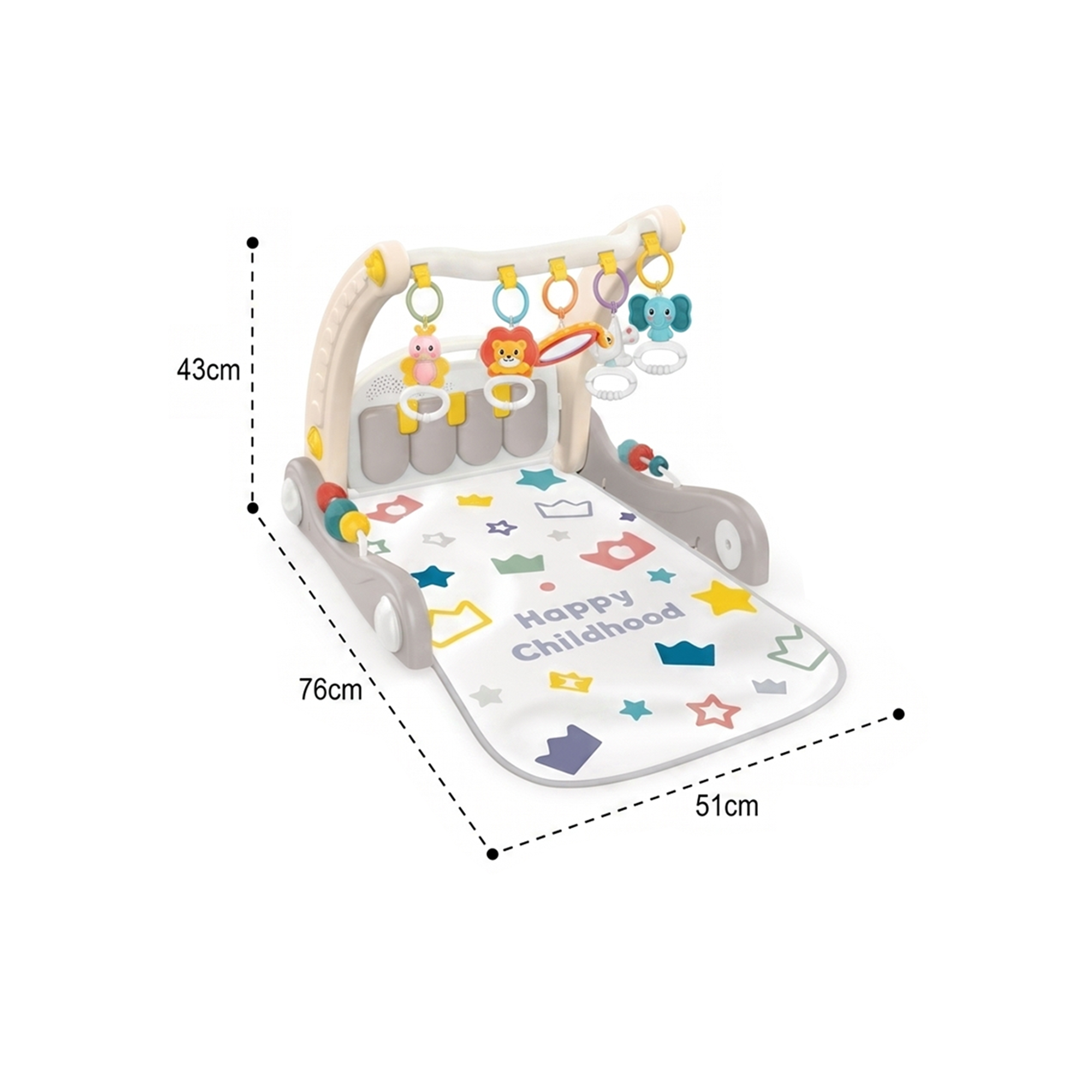 2-in-1 Baby Piano Rack & Walker Activity Gym
