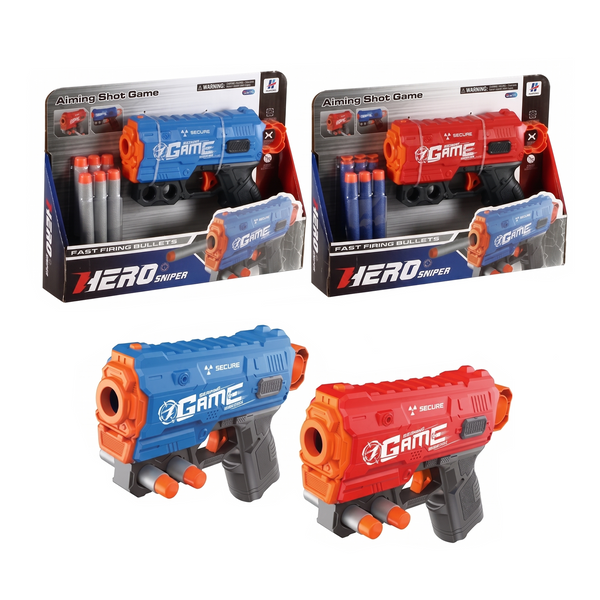 Zero Sniper Soft Bullet Blaster Gun – 6 Dart Shooting Game Set