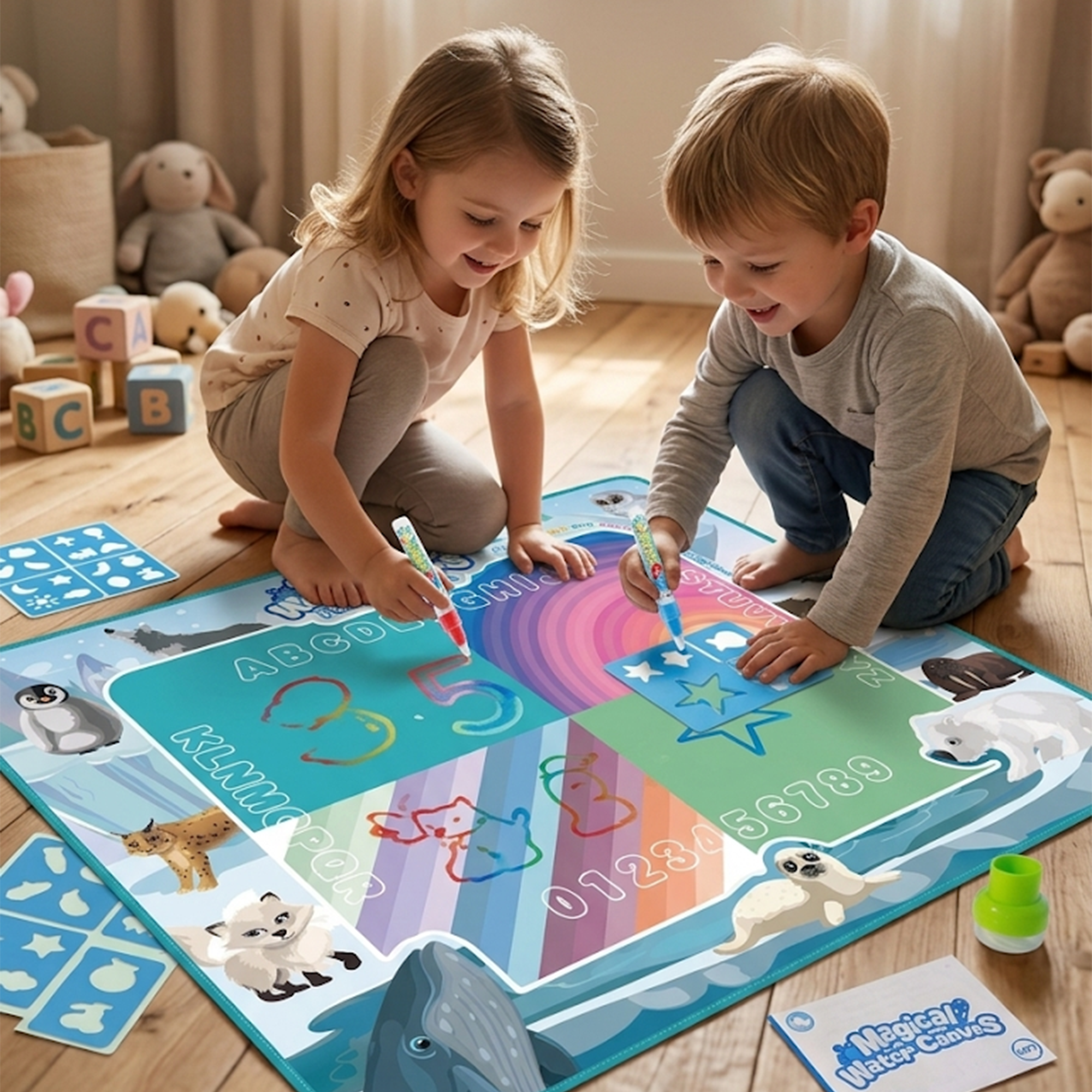 Magical Water Drawing Coloring Mat for Kids