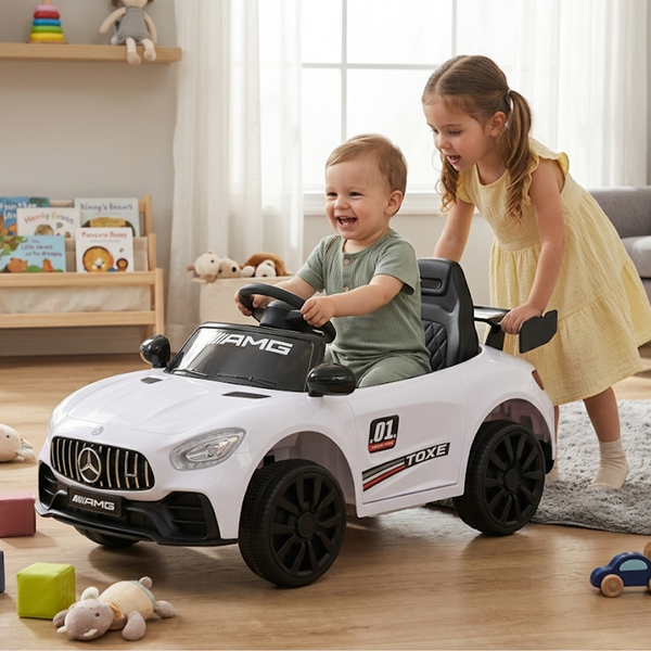 Luxury AMG Style Kids Ride-On Electric Car (White)