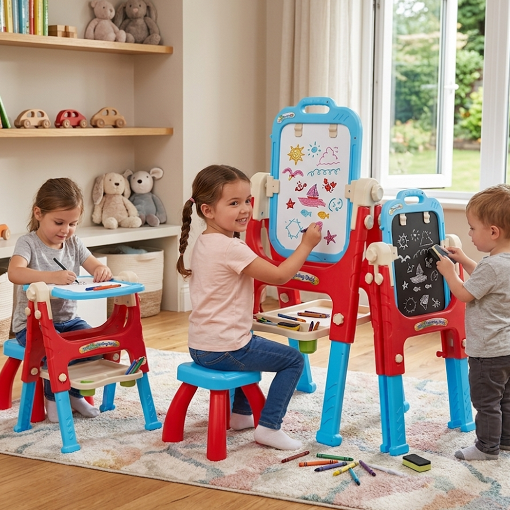5-in-1 Kids Drawing & Learning Desk Set