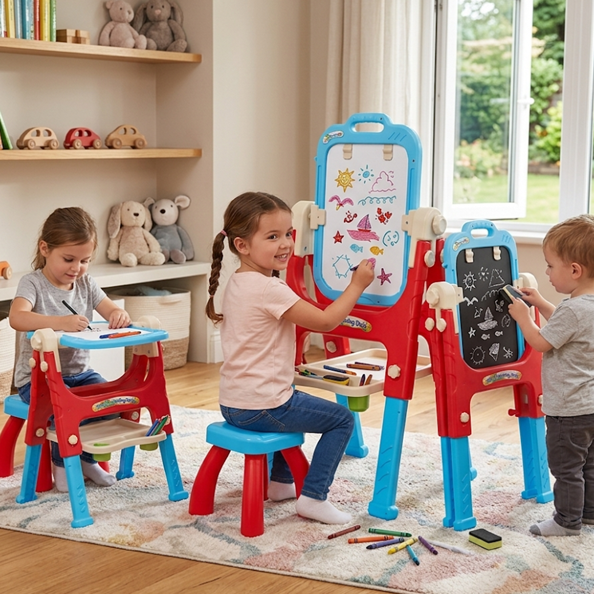 5-in-1 Kids Drawing & Learning Desk Set