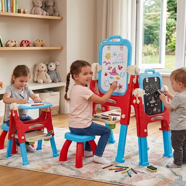 5-in-1 Kids Drawing & Learning Desk Set
