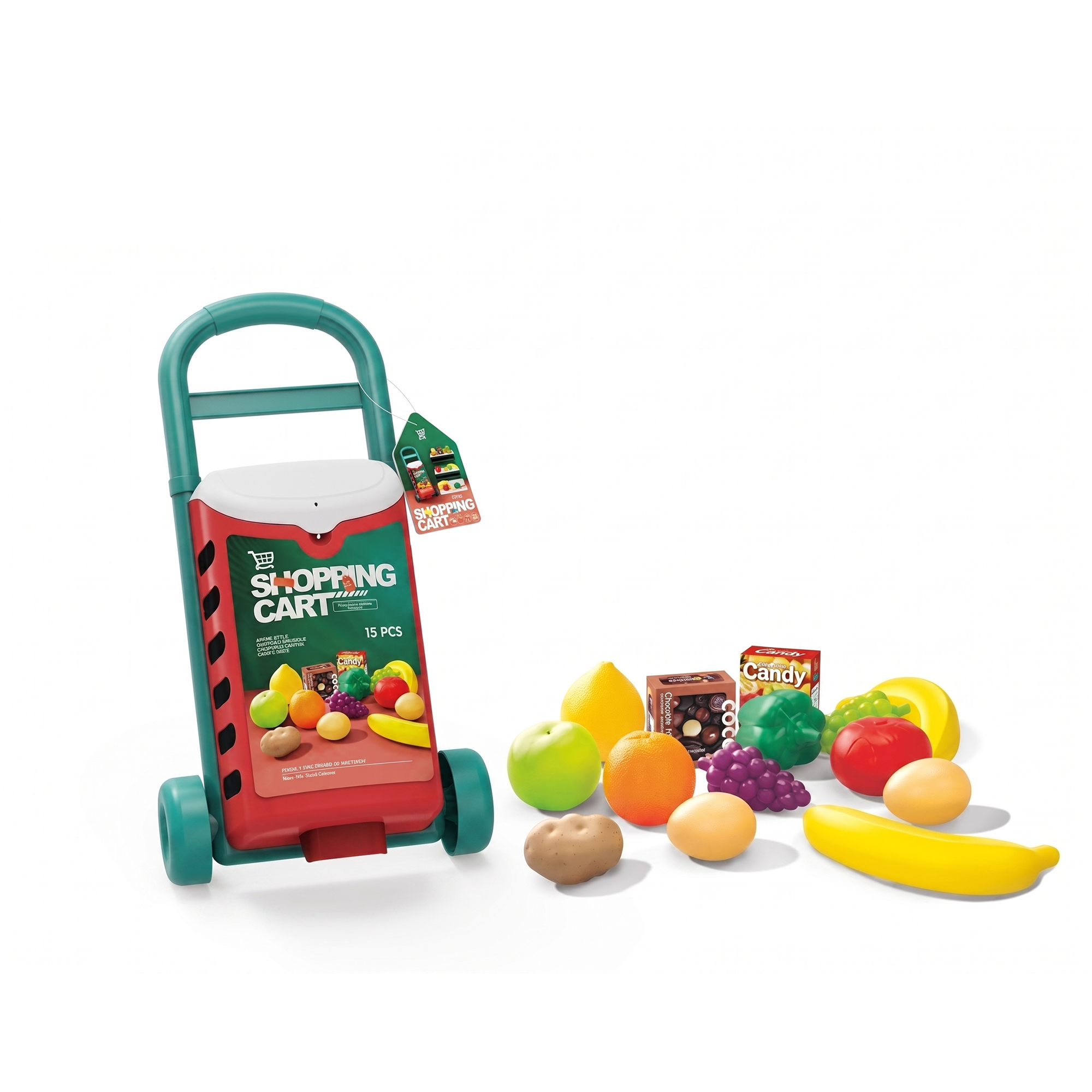 Kids Shopping Cart Pretend Play Grocery Set