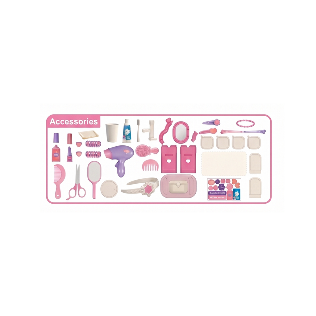 Kids Makeup Vanity Play House Set – 40 Pieces