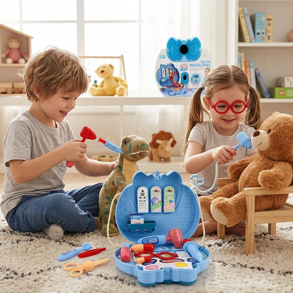 Girl Beautiful Makeup Vanity Play Set – 2 in 1 (Blue)