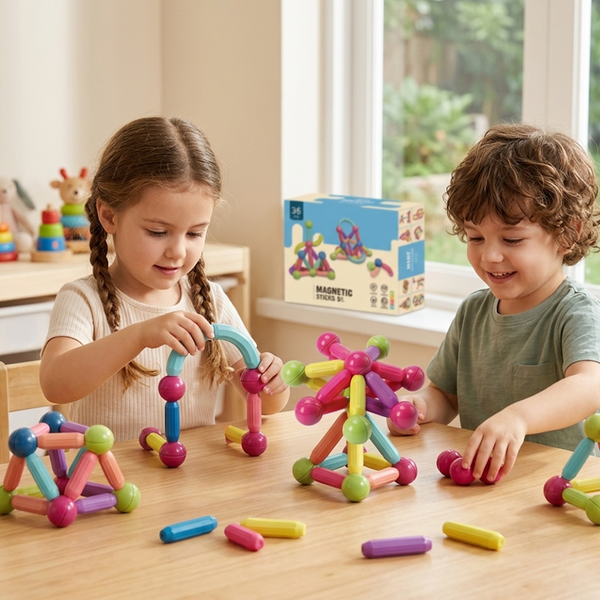 36-Piece Magnetic Sticks STEM Building Set