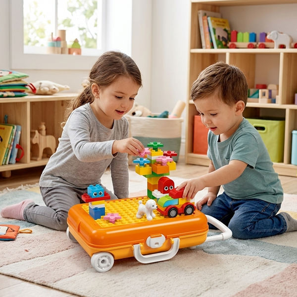 24-Piece Building Blocks Travel Suitcase – Portable Creative Construction Set