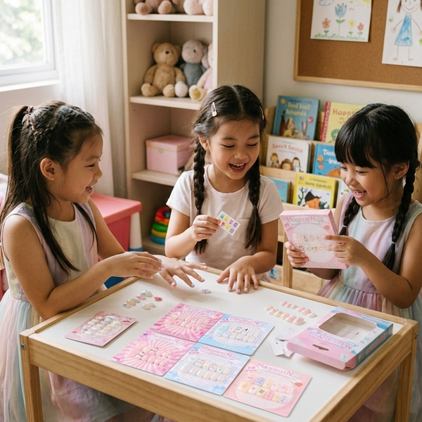 Magical Nail Cute Press-On Nail Art Set for Kids