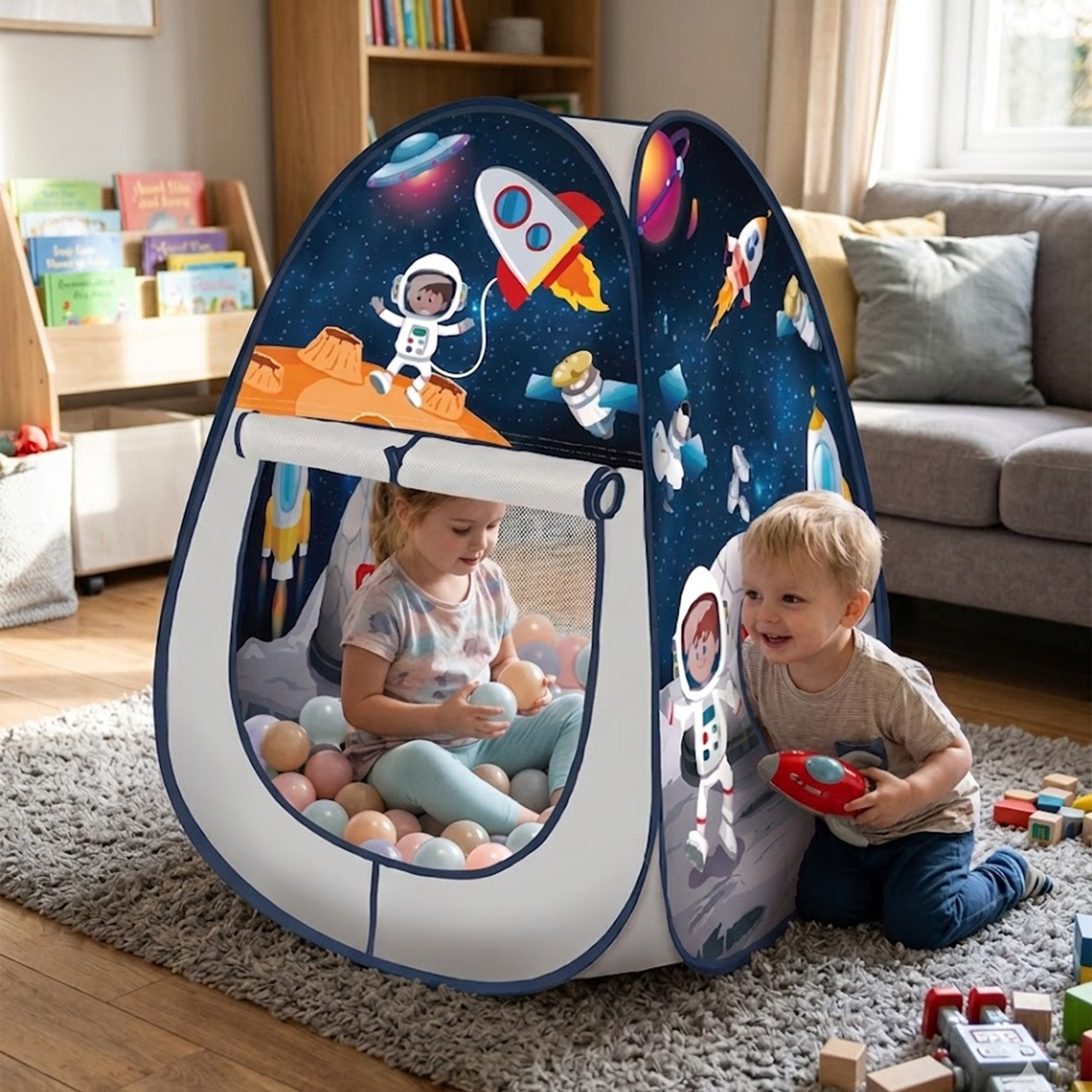 Kids Space Exploration Play Tent with Ball Pit
