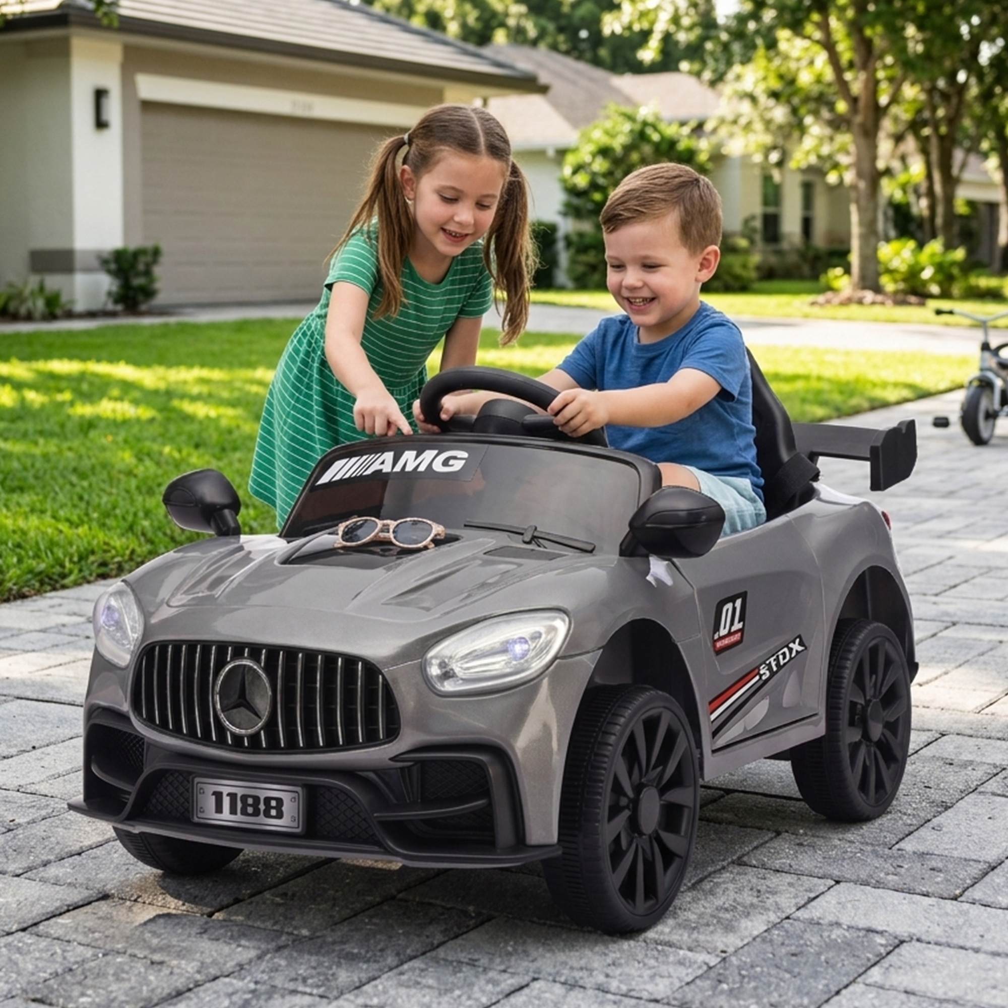 Luxury AMG Style Kids Ride-On Electric Car (Black)