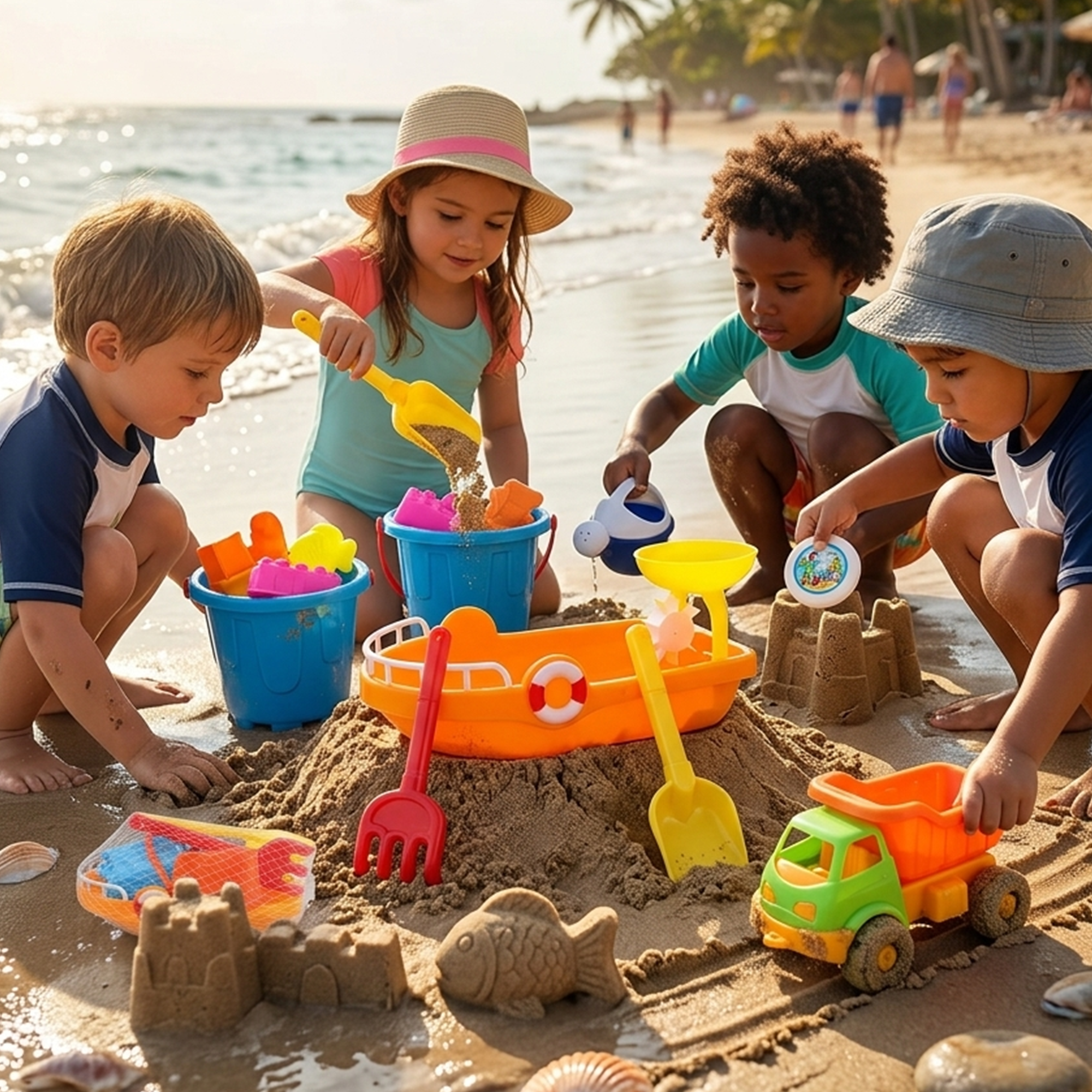 Beach Adventure Sand Play Set with Boat & Truck Main image