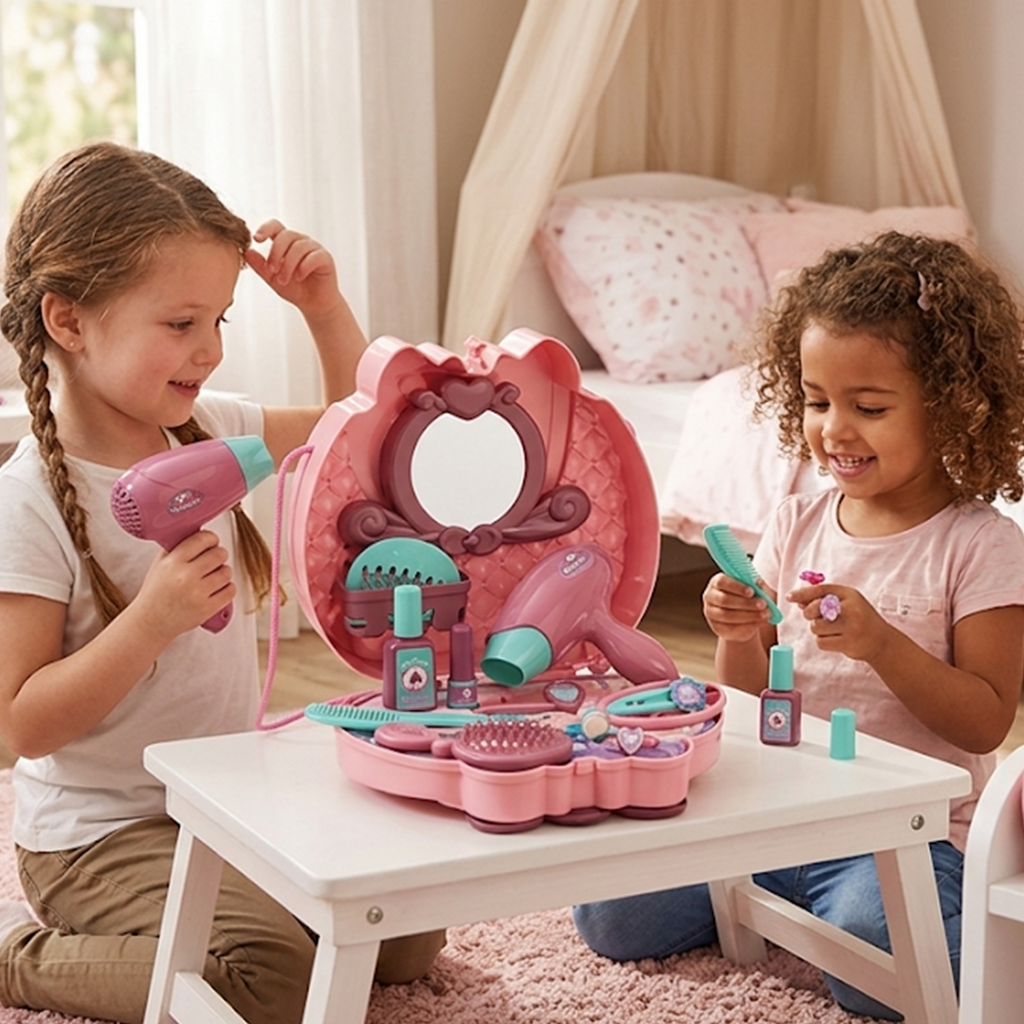 Girl Beautiful Makeup Vanity Play Set – 2 in 1 (Pink)