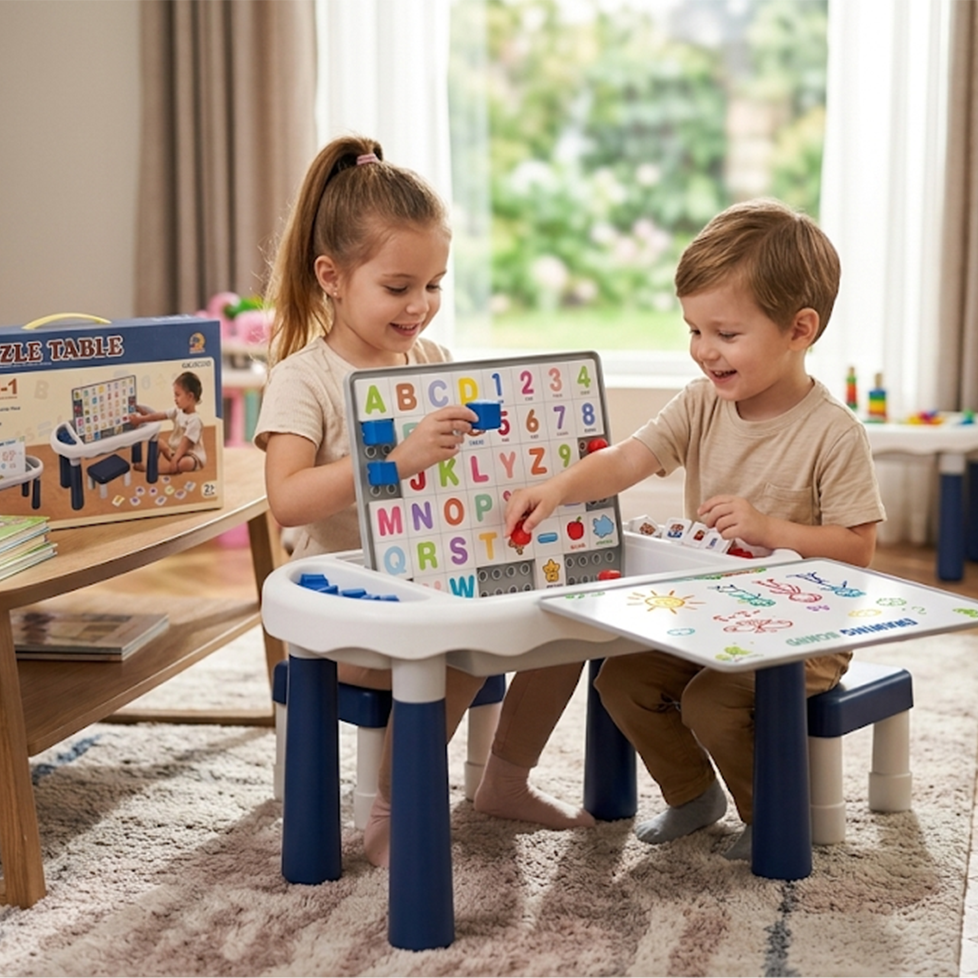 6-in-1 Kids Puzzle Activity Learning Table Secondary image