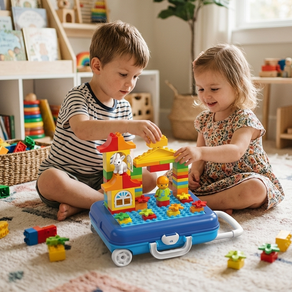 Building Blocks Travel Suitcase Set – Portable Educational Construction Toy