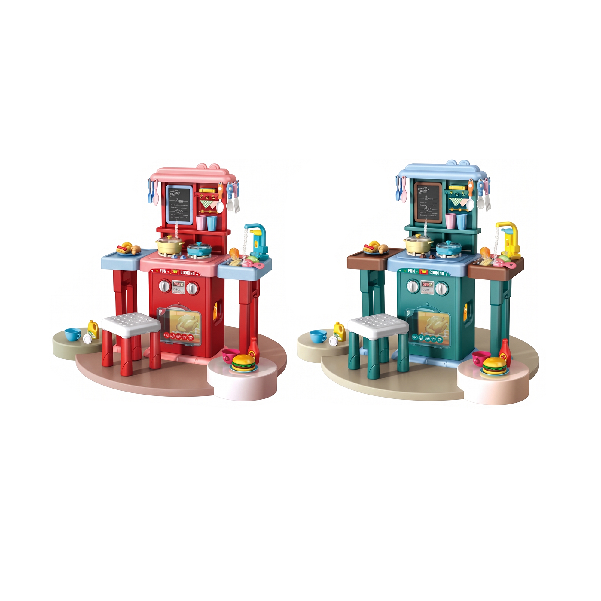 Spraying Kitchen Cooking Pretend Play Set – 63 Pieces