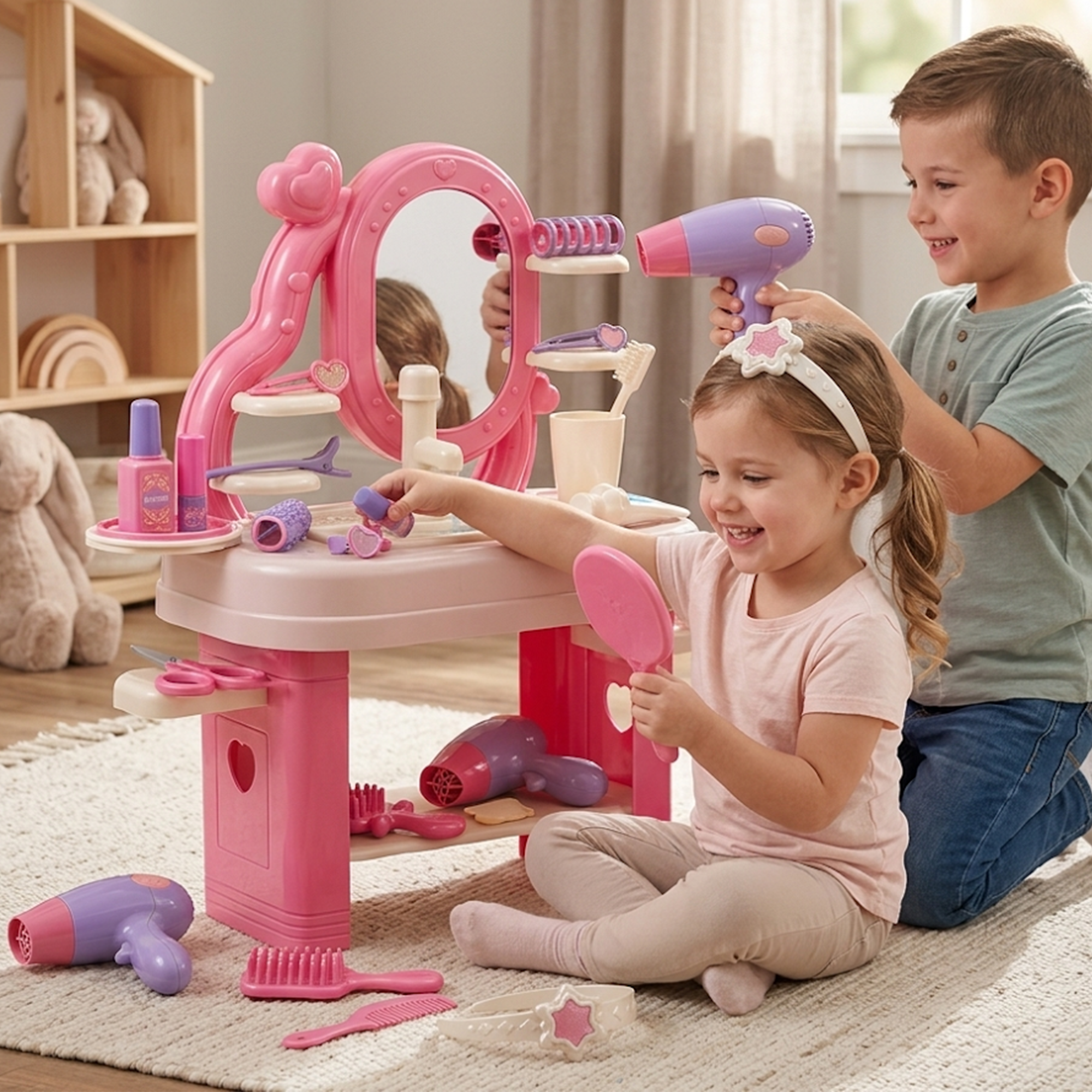 Kids Makeup Vanity Play House Set – 40 Pieces