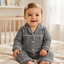 Charcoal Stripe 2-Piece Baby Night Suit Set