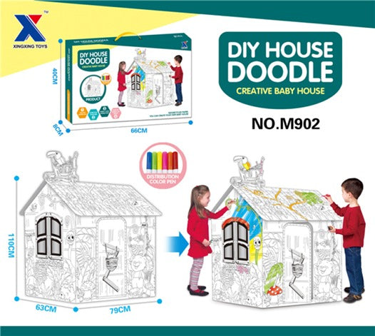 DIY House Doodle Creative Coloring Playhouse