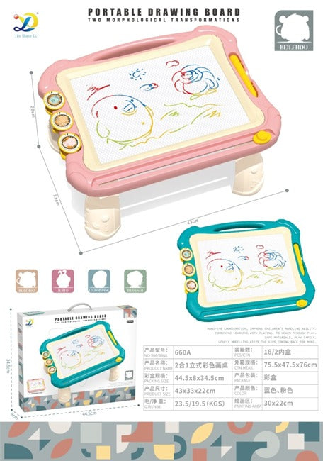 Portable Kids Magnetic Drawing Board Table